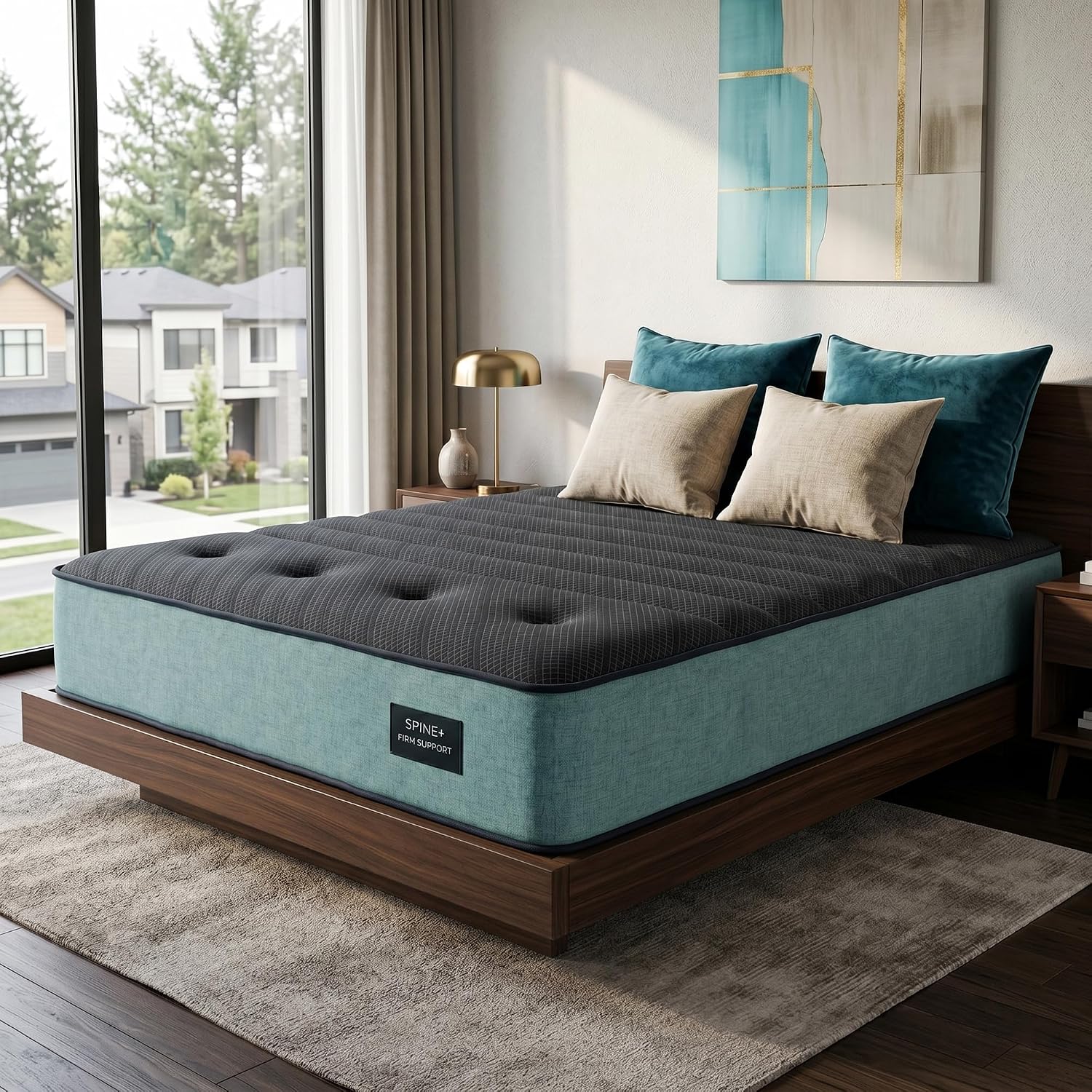 Memory Foam Mattress In A Box Queen - 12インチ エクストラファーム クイーンマットレス、冷却ジェル入り通気性ハイブリッドマットレス（箱入り）、重量のある方向けの超強力サポート、デザイン、カスタマイズ可能