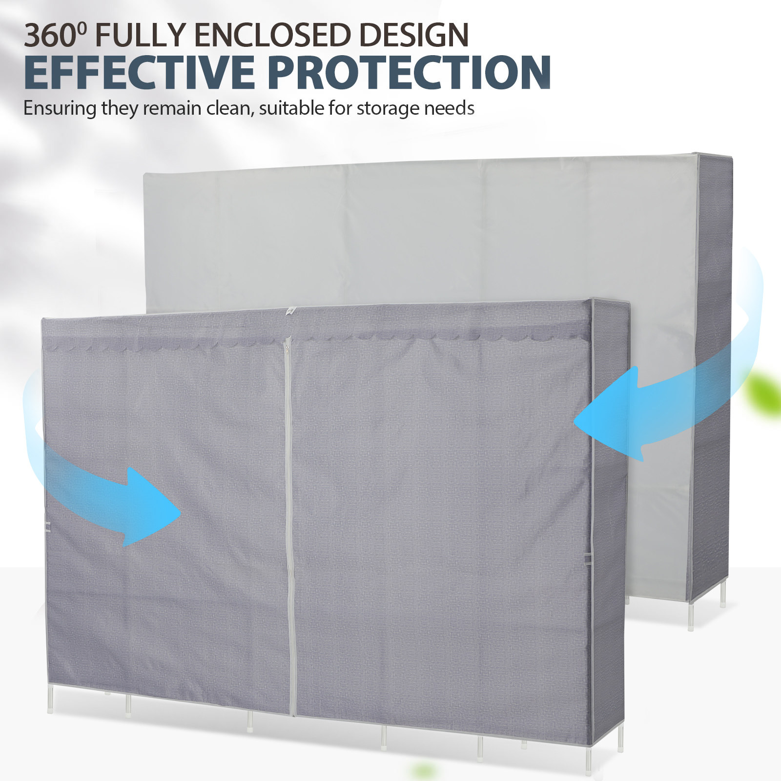 カバー付きの衣類ラック、寝室用クローゼット、布製のワードロー - Wardrobe Closet Portable Fabric Cover のレビューと価格